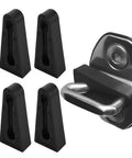 Premium Pack Of Four Durable Rubber Car Door Lock Sound Deadeners For Quiet Slam Free Closing High Grip Auto Noise Absorbing Buffer Pads that easily attach to door striker plates.
