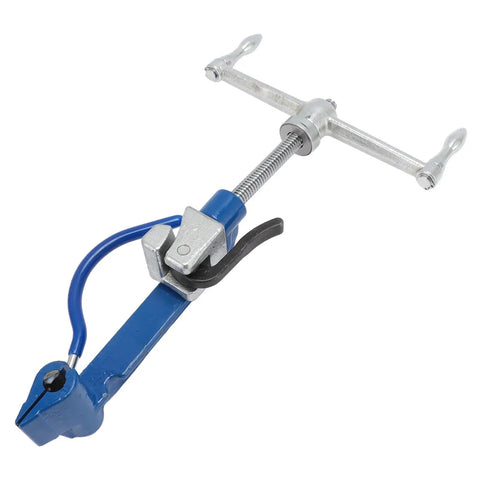 Heavy Duty Steel Strap Bander Kit With Self Locking Stainless Tool For Boat And Industry Work Includes Ergonomic Rubber Handle Adjust Knob And Sharp Cutting Head For Effortless One Step Operation, blue steel bander