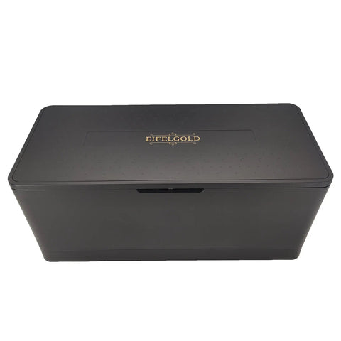 Foldable Large Cable Management Box For Desks Cord Hider And Power Strip Concealer In Strong ABS Durable Black closed view