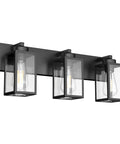 Black 3 Light Industrial Vanity Light For Bathroom Over Mirror Dimmable With E26 Sockets, modern aluminum frame, 22.8 inch