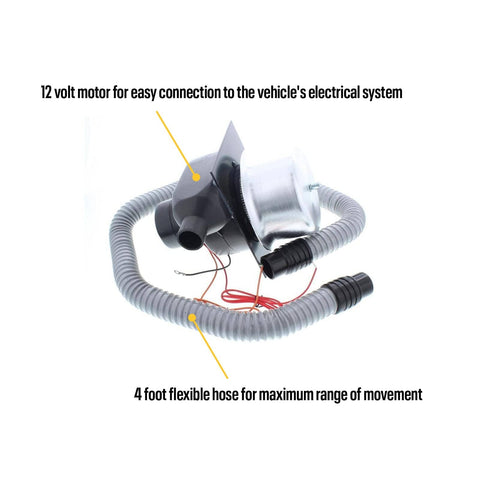 Tru Air Pumper Helmet Air Pump Kit 12V Blower For Clear Vision And Reduced Driver Fatigue Prevents Visor Fogging 112 CFM Hose