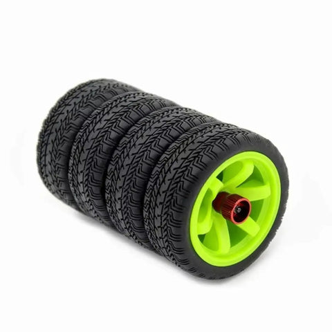 Stacked tires showcasing Universal 1 To 10 On Road Drifting RC Car Tire Holder And Storage Tool Collector Tray For Tires Replacement Upgrade Part