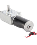 Straight Up Heavy Duty DC 24V Self Locking Gear Motor With Reversible Single Shaft Speed Reduction At 30 Rpm, aluminum and plastic body