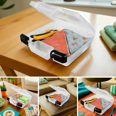 Straight Up Durable 10 Inch Quick View Deep Case For Arts And Crafts Keeps Your Paint Tubes Brushes Scissors And Creative Stash Totally Organized In This Translucent Carry Box