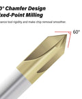 ALYICIA carbide chamfer end mill with 60° V-groove, gold ZrN coating