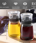 Leak-Proof Oil Dispenser Bottle For Outdoor Camping, 160 Ml And 5.4 Oz Glass Olive Oil And Vinegar Cruet With Well Sealed Silicone Cap, Go-To Picnic Kitchen Companion, No Spill Design, 12cm tall