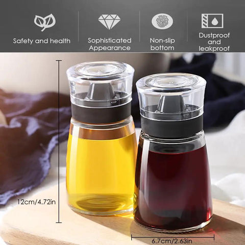 Leak-Proof Oil Dispenser Bottle For Outdoor Camping, 160 Ml And 5.4 Oz Glass Olive Oil And Vinegar Cruet With Well Sealed Silicone Cap, Go-To Picnic Kitchen Companion, No Spill Design, 12cm tall