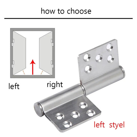 Beefy Stainless Flag Type Hinge With Double Curved Folding Detachable Fireproof Anti Theft Door Hardware, left style guide image