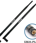 9dBi SMA WiFi Antenna High Gain Range Booster plug with focus on SMA male connector, suitable for IP cameras, routers, and adapters, 10 pack