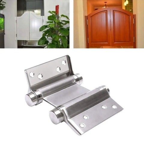 Heavy Duty Stainless Steel Double Open Spring Door Hinge 4 Inch Two Way Hinge for counter doors and fence panels