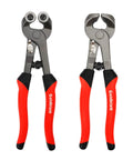 Goldblatt 2-piece tile nippers set with red soft-grip handles; wheeled glass mosaic nipper and ceramic tile nipper.