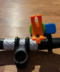 Low Profile Watch To Bike Mount Adapter For Fenix Series 5 6 7 8 With 22mm Bar Clamp Converts To Edge Mount in red on handlebar