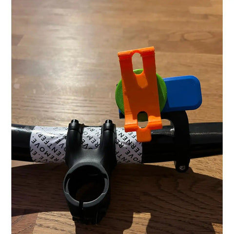 Low Profile Watch To Bike Mount Adapter For Fenix Series 5 6 7 8 With 22mm Bar Clamp Converts To Edge Mount in red on handlebar