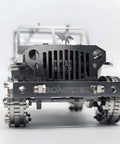 3D Metal Car Puzzle Model Kit With Mechanical Iron Blood Design, Dope DIY Buildable Vehicle For Adults Teens Men And Women, Stainless Steel Craft Kit For Collectors And Hobbyists Who Love Hands On Projects. Front view of stainless steel metal car puzzle kit with dragon detail