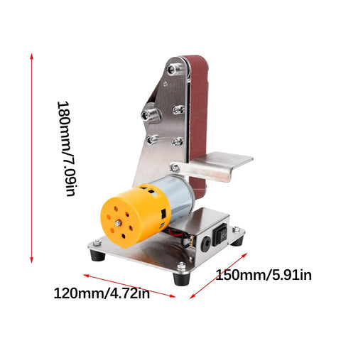 Oreilet 3 In 1 Mini Belt Sander With 7 Speed Adjustable Settings And 20 Sanding Belts For Knife Sharpening Woodworking And Jewelry Polishing Compact Bench Grinder Tool with motor and sanding belt.