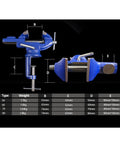 Heavy Duty Universal Bench Vice Machine Vise Clamp For Woodworking And DIY Projects Full Metal Construction With Large Anvil Super Stable Clamping Force, showing size details and measurements.