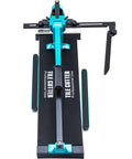 Top-down view of Mophorn 48-inch tile cutter with teal frame and black base