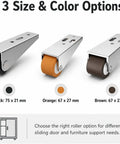 Heavy Duty Vertical Track Roller Wheel Kicks Door Drag Dead Silent Replacement Pulley For Closet Cabinet Wardrobe Doors Zero Hassle Quick Install In Cool Matte Black options with orange and brown rollers