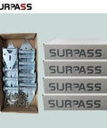 Beefed Up Heavy Duty Galvanized Garage Door Hinges, 9 Piece Replacement Kit with visible screws and Surpass packaging