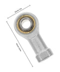Rock Solid Four Piece Fish Eye Rod End Bearings With M10x125 Internal Threads Heavy Duty Radial Joint Ball Units in silver.