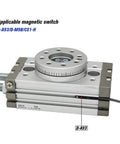 Double Acting Pneumatic Rotary Cylinder Air Table Actuator For Precise Rotation And Lifting, MSQB MSQA Series shown with magnetic switch