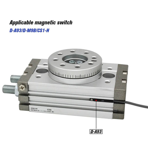 Double Acting Pneumatic Rotary Cylinder Air Table Actuator For Precise Rotation And Lifting, MSQB MSQA Series shown with magnetic switch