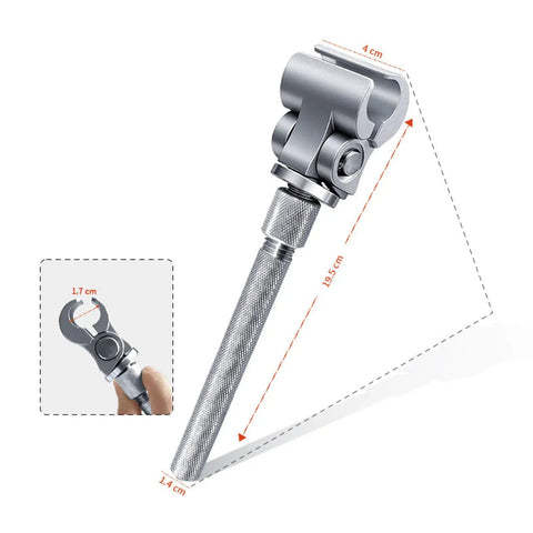 Ergonomic Stainless Steel Door Hinge Adjustment Tool Adjustable Wrench For Cabinets Office And Hotel Doors Tighten Loose Hinges Fine Tune Door Gaps Beefy Heavy Duty Pro Grade Rust Resistant, close-up view showing adjustable jaws and measurements.