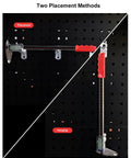 Dope Digital Caliper 12 Inch With Ultra Precision 0.001 Inch Accuracy hanging and placed on a pegboard with rubber grip