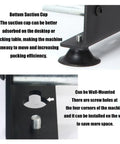 Heavy Duty Honeycomb Paper Dispenser And Packaging Feeder With Adjustable Tension And Stretching Device For Smooth Roll Action showing bottom suction cup for stability.