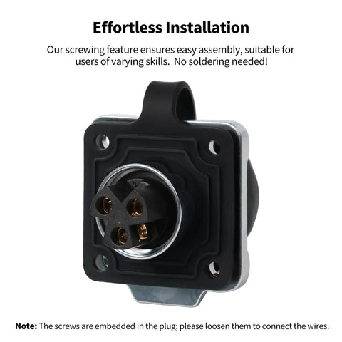 3 Pin Right Angle IP68 Waterproof Connector With Screw Assembly Easy Plug And Play No Soldering Needed Durable Outdoor Electrical Connector For Marine Automotive And DIY Projects, black