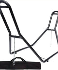 Beefy Heavy Duty Steel Hammock Stand For 9 To 14 Foot Hammocks With 550 Lb Capacity, Portable Frame, Indoor Outdoor Use, Black