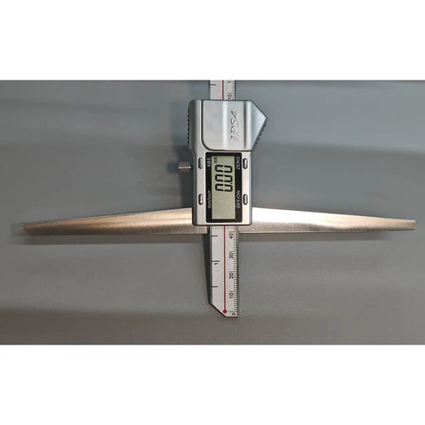 Beast Pro Grade Digital Depth Gauge 12 Inch With 6 Inch Base Stainless Steel IP54 Waterproof Caliper on measurement table
