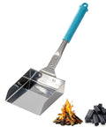 Heavy Duty Wood Stove Ash Shovel With 14.6 Inch Rust Resistant Blade, Blue Handle, Stainless Steel Scoop And Hanging Hook