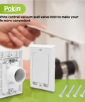 Square Door Low Voltage Central Vacuum Inlet Wall Plate with screws, compatible with Nutone Beam VacuFlow Electrolux, 4.92H x 3.15W x 1.77D