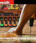 Cordless Drill Organizer Rack Wall Mounted Power Tool Storage Five Hanging Slots Wooden M003W2 Vertical Design