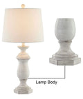 27 Inch Farmhouse Table Lamps Set Of 2 For Living Room Rustic End Table Lamps With White Fabric Shade Antique White Finish