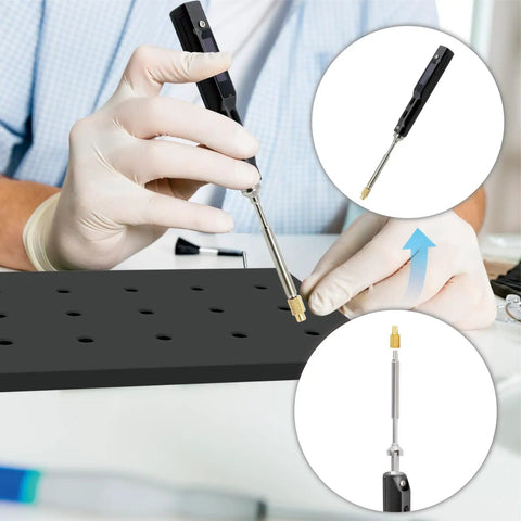 8 Pack Brass Soldering Iron Tips For Heat Set Inserts Compatible With TS100 TS101 Pinecil V2 And Adapters, installation close-up