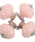 4 Pack Handcrafted Blush Ceramic Drawer Handles For Dresser And Kitchen Cabinets Single Hole Vintage Cabinet Knobs For Wardrobe