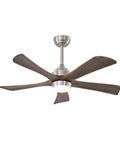 42" 5PCS Solid Wood Blades Ceiling Fan with Lights Remote Control, Nickel, featuring sycamore wood blades and integrated light.