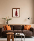 Top Shelf Christmas Acrylic Router Templates With Slick Holiday Motifs For Knockout Diy Woodworking And Cabinet Jigs Measuring Five Point Five By Seven Point Nine Inches In Crisp White Finish framed art of a Christmas tree in living room.