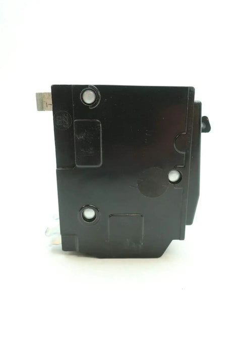 QO260 60A 2P Molded Case Circuit Breaker 120 To 240V AC Heavy Duty Electrical Panel Breaker Replacement For 2 Pole Switch No Brainer Industrial Grade Safety UL Listed D646255 black housing side view