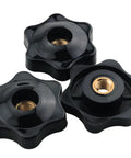 10 Pcs M6 Star Knob Fixtures Tight Handle Nut Through Hole Plastic Knurled Copper Core Knobs For Saw Fence Drilling Machine