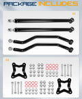 Rear Radius Arm For RZR XP 1000 And 4 XP 1000 2014-2023 And XP Turbo 16-21 High Clearance Boxed Rear Radius Rods With Adjustable Heim Joints DOM Steel Tubing, kit parts
