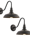 10 Inch Dome Gooseneck Outdoor Wall Light Bronze Exterior Barn Porch Fixture With Wall Mount 2 Pack Awesome Farmhouse Style Barn Garage Sconce For Patio Balcony House Exterior