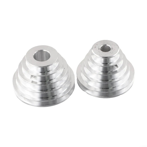 Beefy Aluminum Pagoda Pulley Wheels 2 Pack For Benchtop Drill Press With 14mm And 22mm Bore 5 Step Transmission Sheaves For A Type V Belt