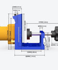 Pocket Hole Drill Guide Kit For Woodworking With Dust Collection Easy To Use Pocket Hole Jig side view with dual scales.