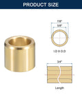 Rugged Cast Brass Sleeve Bearing Five Eighths Inch Bore Seven Eighths Inch Outer Diameter Three Quarters Inch Length Self Lubricating Bushing For Plain Shafts Built Tough With Wear Resistance High Load Capacity Corrosion Resistant, size diagram