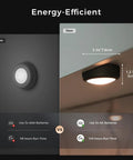 Remote Controlled 6 Pack LED Hockey Puck Lights Battery Powered Wireless Under Cabinet And Baseboard Illumination Dimmable