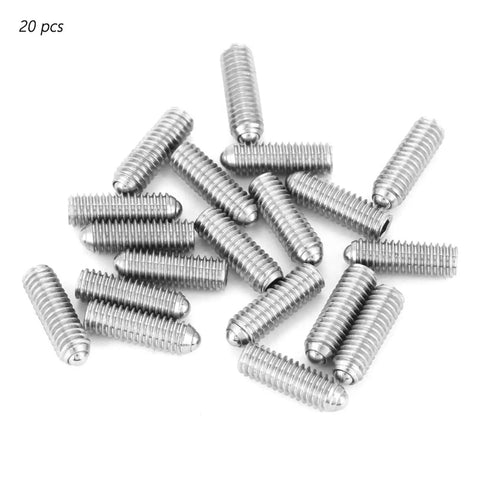 High Grade Heavy Duty Stainless Steel Ball Plunger Spring Screw With Hex Socket Set Screw For Hardcore Mechanical Adjustments And Solid Fixture Positioning Built To Last, pack of 20 screws.