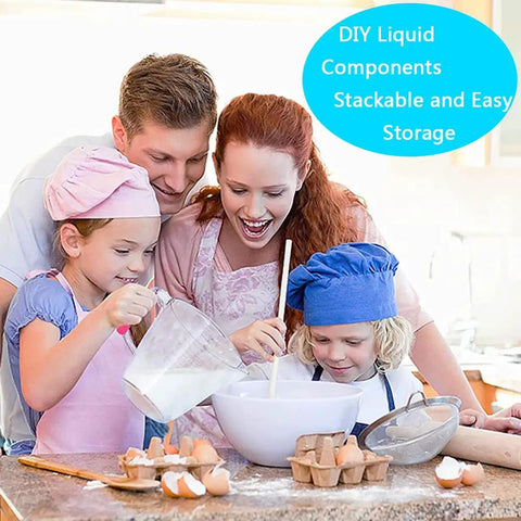 Family using 20 Piece Measuring Cups And Spoons Set For Cooking And Baking Gadgets Includes 7 Stainless Steel Cups 6 Spoons 3 Plastic Liquid Cups